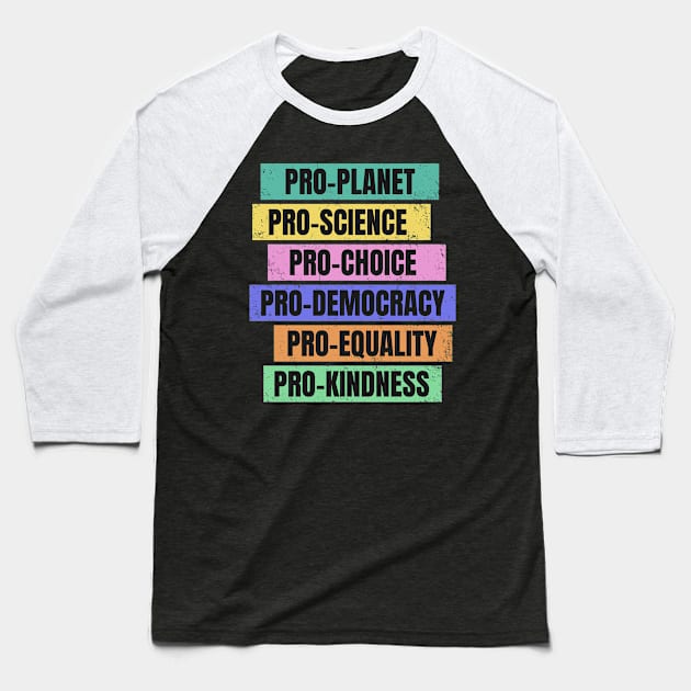 Pro-Planet, Pro-Democracy, Voting Rights Baseball T-Shirt by Jitterfly